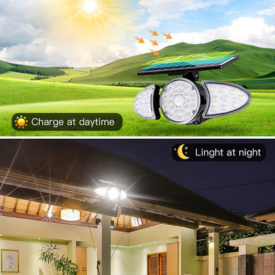 Üç Kafa 100-400LM 38PCS Yol İçin LED Güneş Sensörü Duvar Işığı