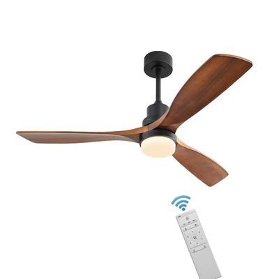 120V AC DC Ahşap Tavan Vantilatörü Işık Uzaktan Kumandalı Oturma Odası Avize