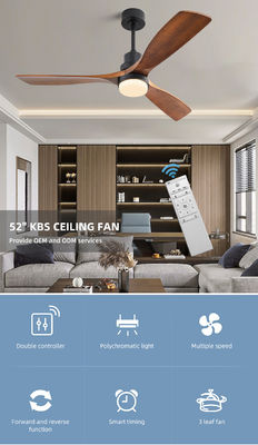 120V AC DC Ahşap Tavan Vantilatörü Işık Uzaktan Kumandalı Oturma Odası Avize