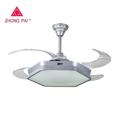 EMC Hızlı Hızlı 42 &quot;Kısılabilir Geri Çekilebilir Tavan Fanı Işığı, Katlanabilir Kanatlı