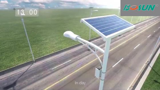 Hepsi Bir Arada 14000lm 30W 80W LED Güneş Enerjili Sokak Lambası 18V direk montajı