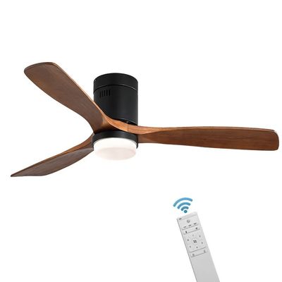 Endüstriyel Stil 65 watt Ahşap Bıçaklı Tavan Vantilatörü 90lm/w 120v tavan vantilatörü lambası