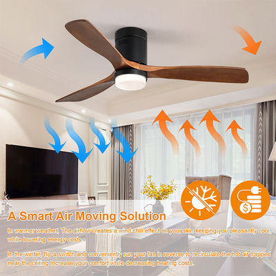Endüstriyel Stil 65 watt Ahşap Bıçaklı Tavan Vantilatörü 90lm/w 120v tavan vantilatörü lambası