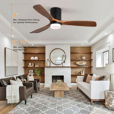 Endüstriyel Stil 65 watt Ahşap Bıçaklı Tavan Vantilatörü 90lm/w 120v tavan vantilatörü lambası