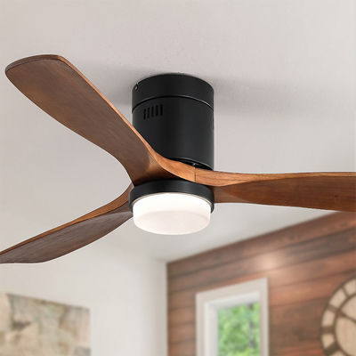 Endüstriyel Stil 65 watt Ahşap Bıçaklı Tavan Vantilatörü 90lm/w 120v tavan vantilatörü lambası
