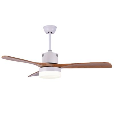 OEM ODM Eski Ev 1320mm Mat Beyaz Doğal Ahşap Tavan Vantilatörü Işığı 6000K