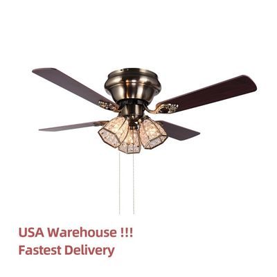 100lm/w 120V 48 İnç Tavan Vantilatörü Işıklı Dört Bıçaklı Işıklı Tavan Fanı