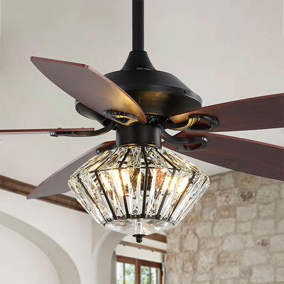 120V 52Inch 5 Metal Bıçaklı Mat Siyah Tavan Fanı, Salon Kapalı İçin Uzaktan Kumandalı