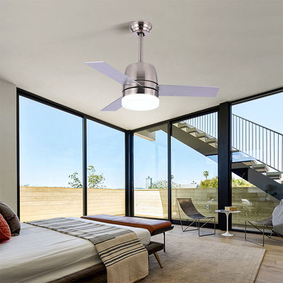 Hafif 36 İnç ile İskandinav Tarzı 65W 3000K Modern Fırçalı Nikel Tavan Fanı