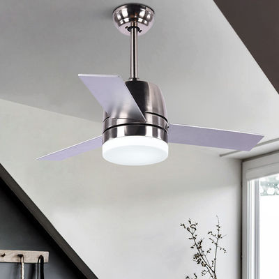 Hafif 36 İnç ile İskandinav Tarzı 65W 3000K Modern Fırçalı Nikel Tavan Fanı