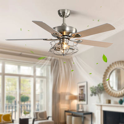Modern Mat Kahverengi 120V 60w 52 İnç Kristal Tavan Vantilatörü Işık Avrupa Tarzı