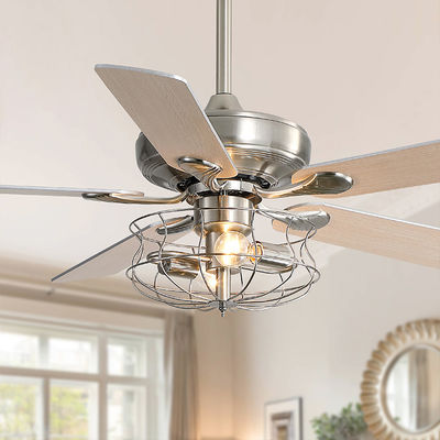 Modern Mat Kahverengi 120V 60w 52 İnç Kristal Tavan Vantilatörü Işık Avrupa Tarzı