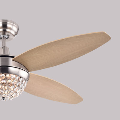 Gürültü Yok 18w Antik Bronz Tavan Vantilatörü Cam Abajur Yemek Odası Avize Fanı