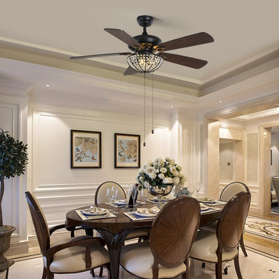 Otel Villa Daire Craft 4100K 1320mm Tavan Vantilatörü Uzaktan Kumandalı Kristal Tavan Fanı