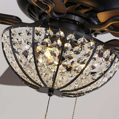Otel Villa Daire Craft 4100K 1320mm Tavan Vantilatörü Uzaktan Kumandalı Kristal Tavan Fanı