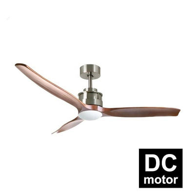 Dekor Salon 40w 52 İnç Ahşap Tavan Vantilatörü Işık 3 Bıçaklı DC Motor