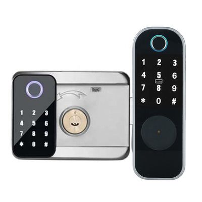 Ttlock Tuya APP Demir Kapı Gümüş Siyah İçin Çift Taraflı Parmak İzi Kilidi