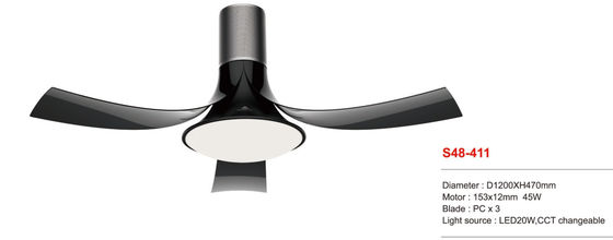 Şık 48 İnç Uzaktan Karartma LED DC Fan Tersinir Tavan Fanı Zamanlayıcı Hava Soğutma