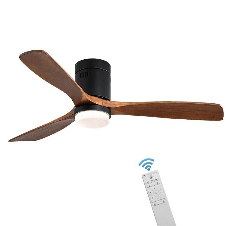 Endüstriyel Stil 65 watt Ahşap Bıçaklı Tavan Vantilatörü 90lm/w 120v tavan vantilatörü lambası