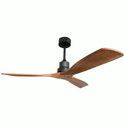 3 Bıçak 65w Demir Masif Ahşap Tavan Vantilatörü Işık 52Inch Led Kapalı Tavan Fanı