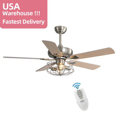 Modern Mat Kahverengi 120V 60w 52 İnç Kristal Tavan Vantilatörü Işık Avrupa Tarzı