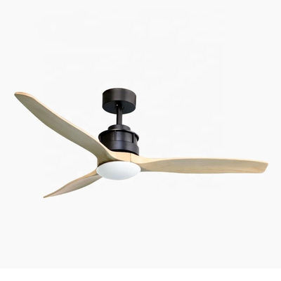 Dekor Salon 40w 52 İnç Ahşap Tavan Vantilatörü Işık 3 Bıçaklı DC Motor